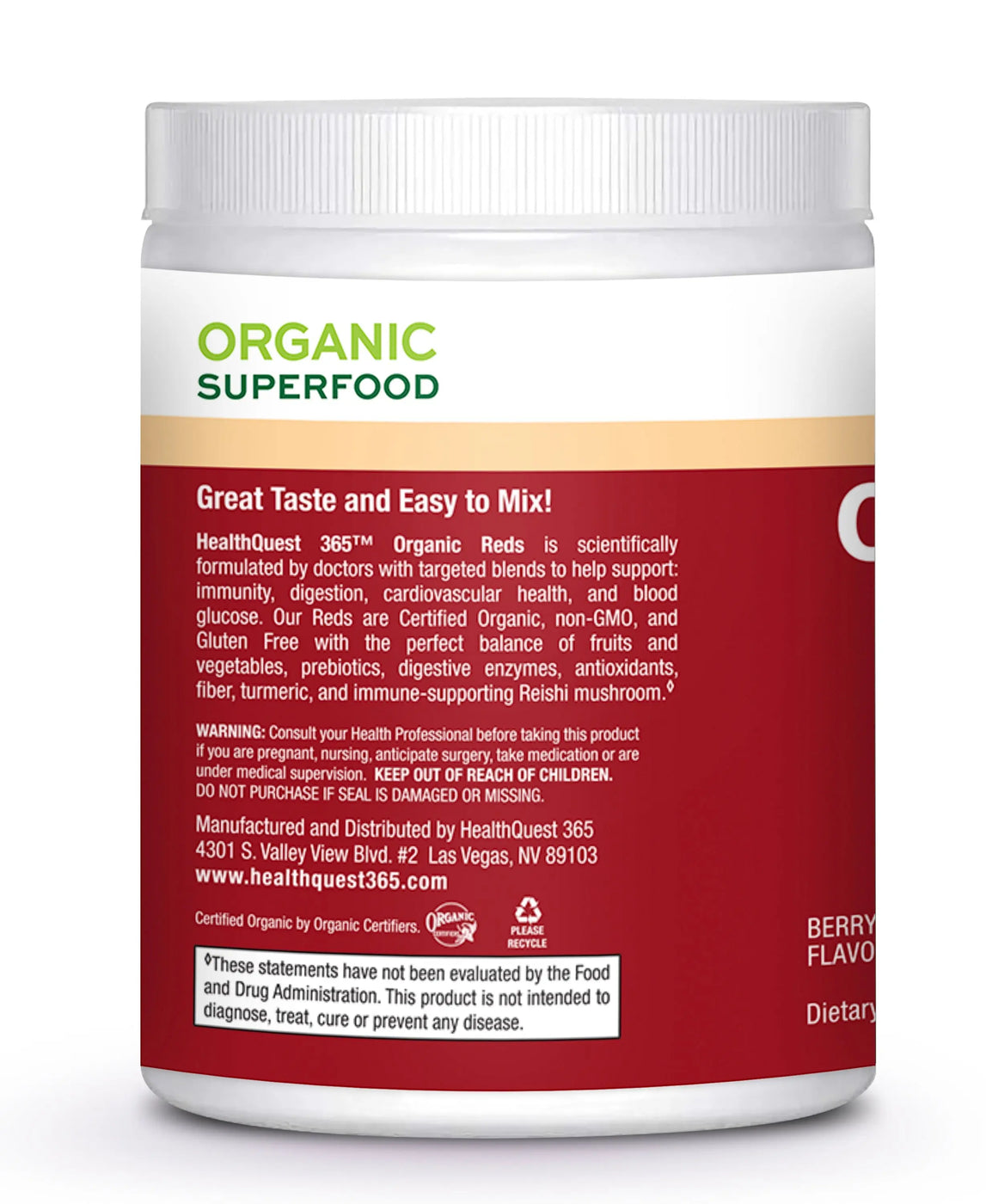 Organic Reds 365 - 6 Bottles 17.50% Off Auto renew healthquest365
